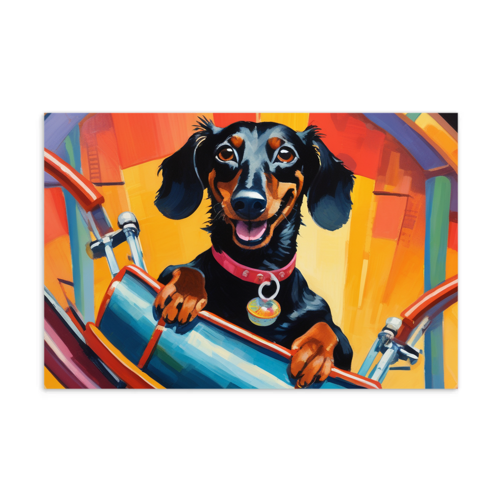 PugMug Custom Black Dachshund Postcard