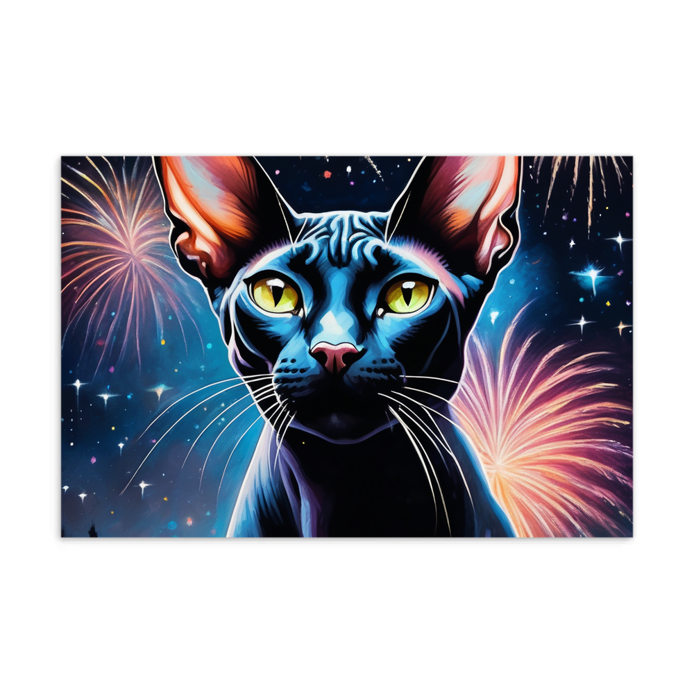 PugMug Custom Black Sphynx Cat Postcard