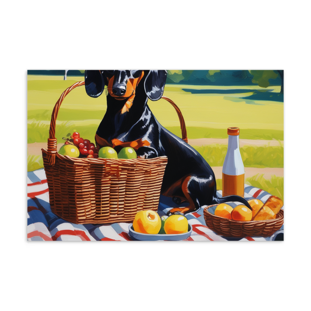 PugMug Custom Black Dachshund Postcard