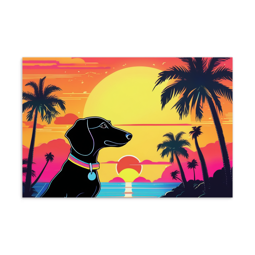PugMug Custom Black Dachshund Postcard
