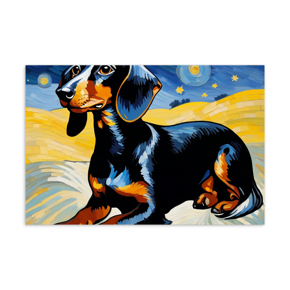 PugMug Custom Black Dachshund Postcard