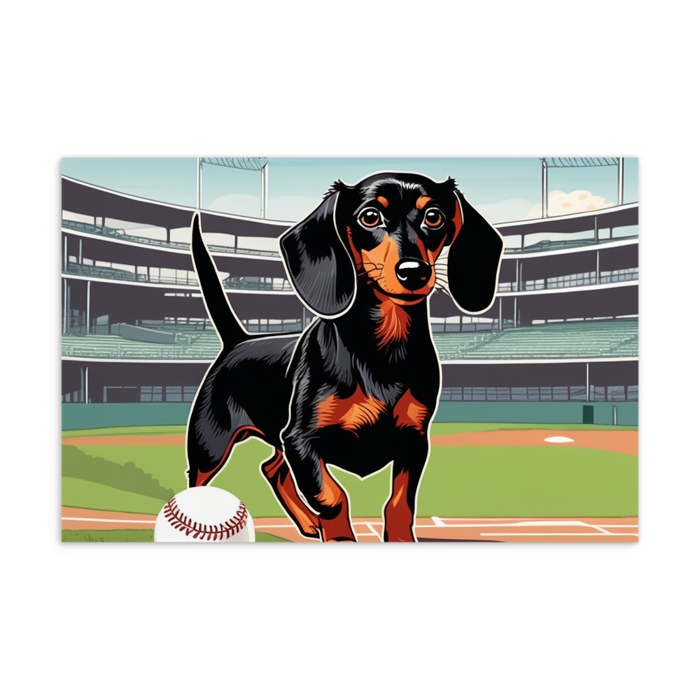 PugMug Custom Black Dachshund Postcard