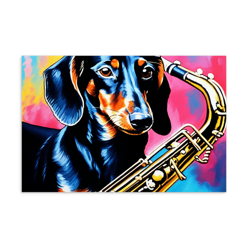 PugMug Custom Black Dachshund Postcard