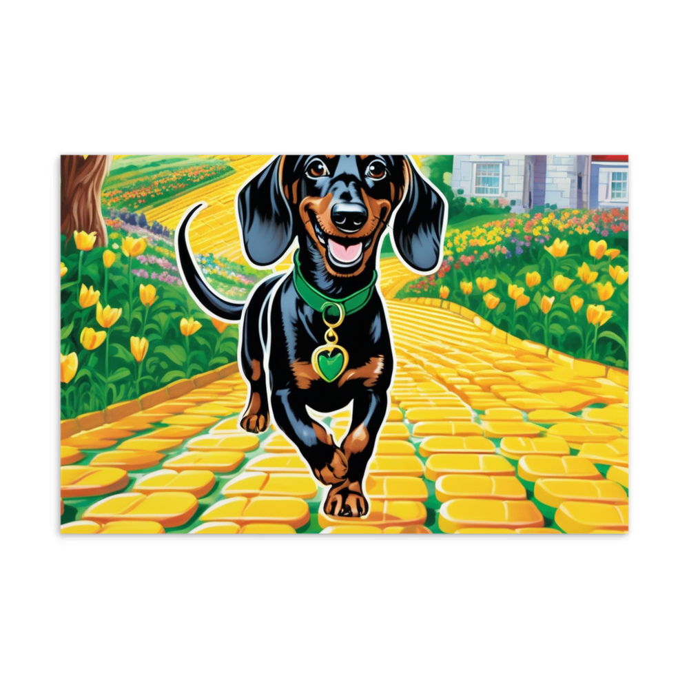 PugMug Custom Black Dachshund Postcard