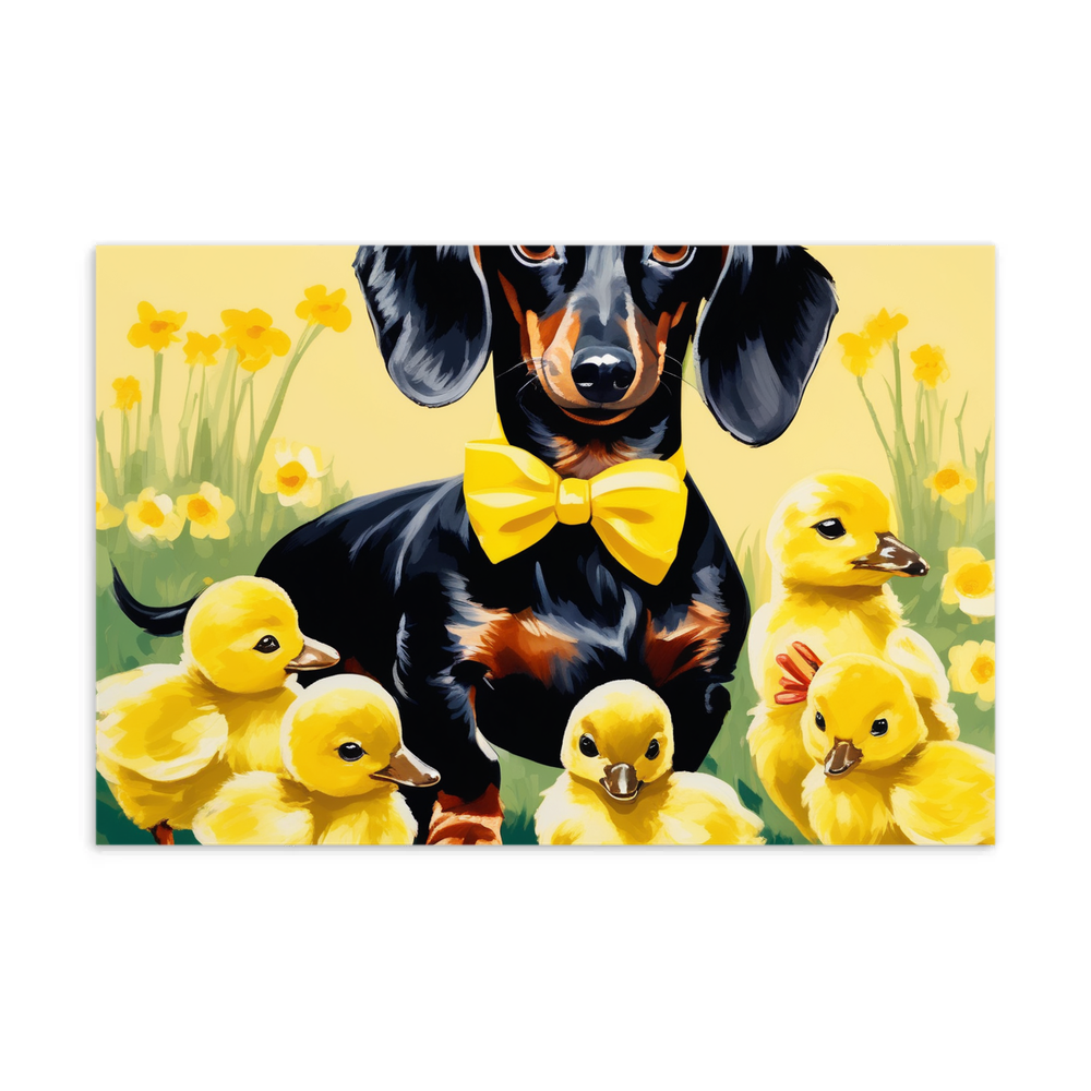 PugMug Custom Black Dachshund Postcard