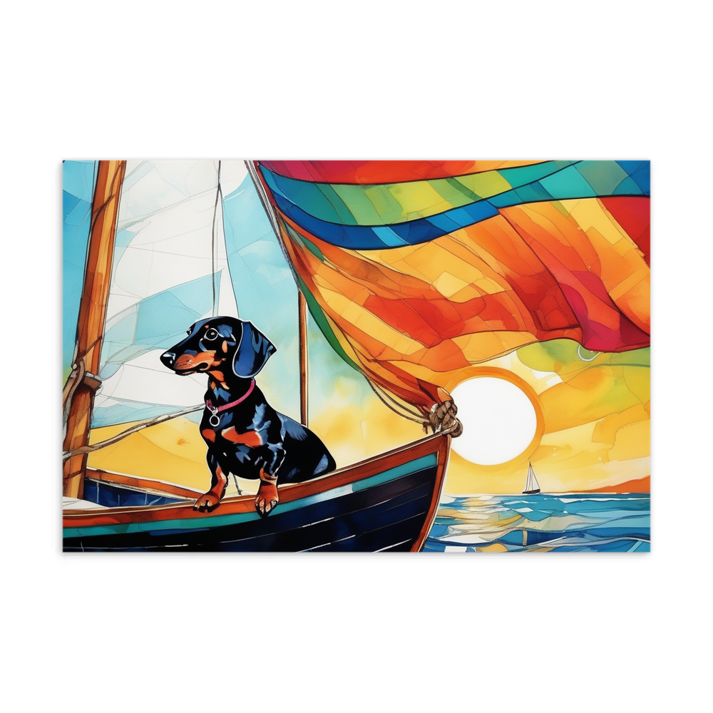 PugMug Custom Black Dachshund Postcard
