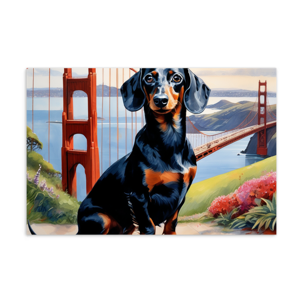 PugMug Custom Black Dachshund Postcard