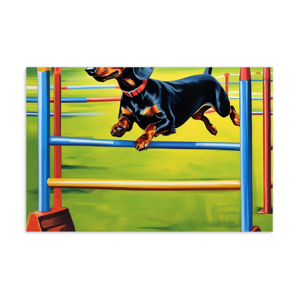 PugMug Custom Black Dachshund Postcard