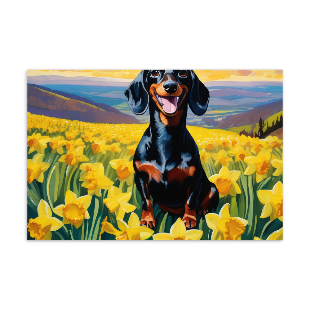 PugMug Custom Black Dachshund Postcard