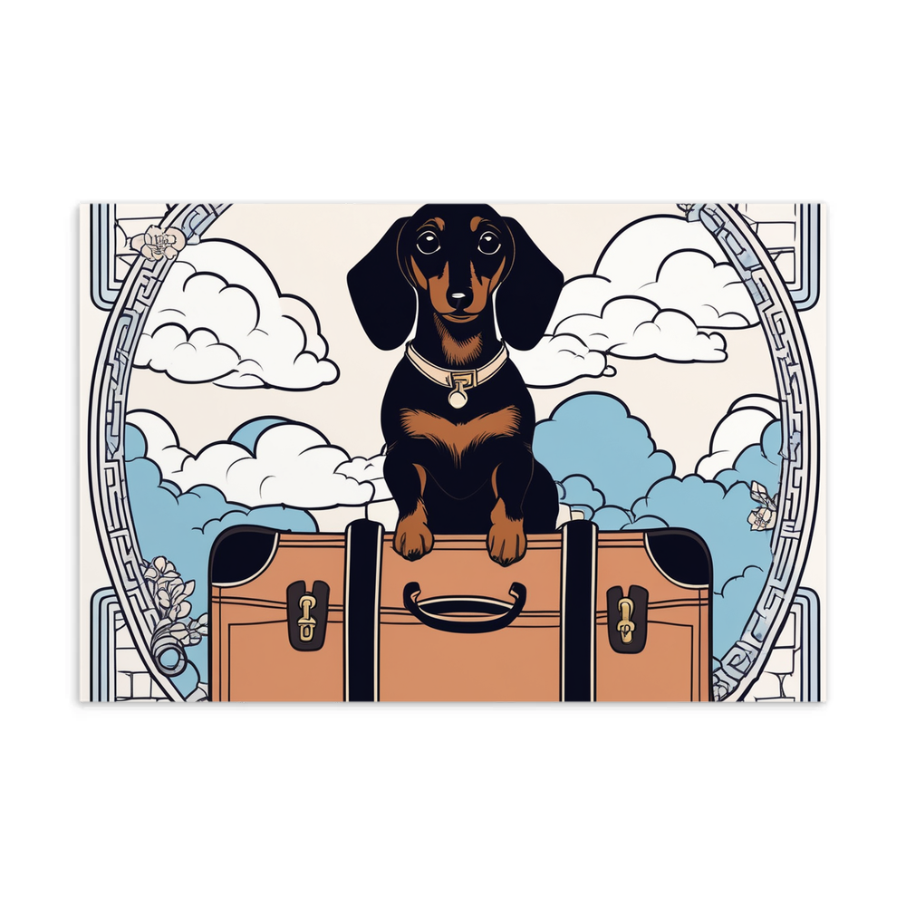 PugMug Custom Black Dachshund Postcard