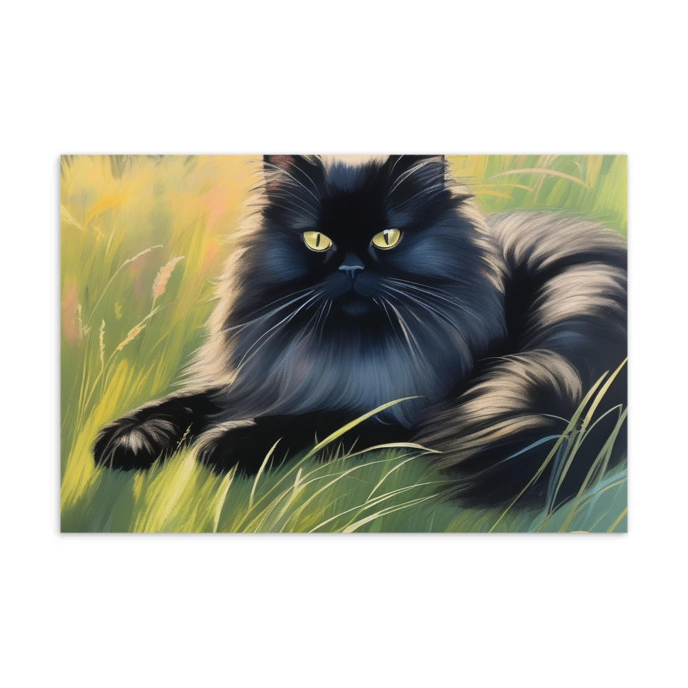 PugMug Custom Black Persian Cat Postcard