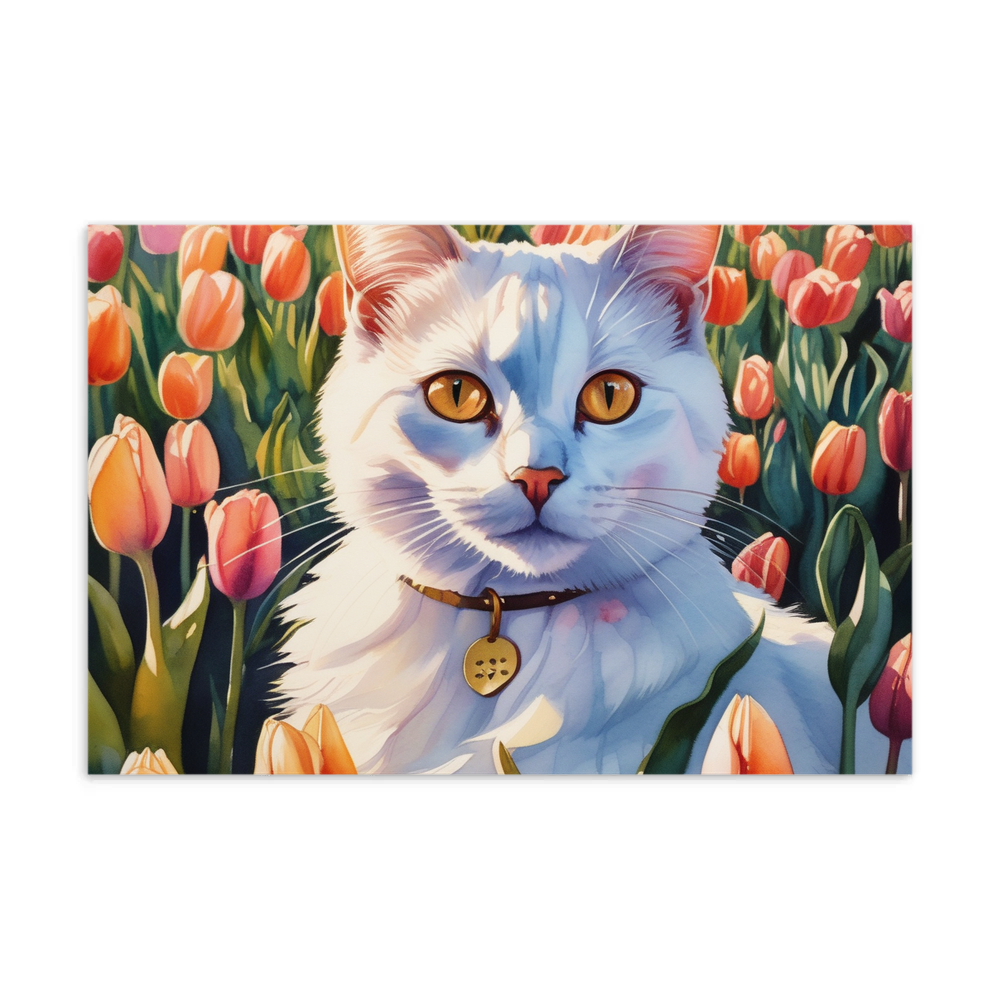 PugMug Custom White Companion Cat Postcard