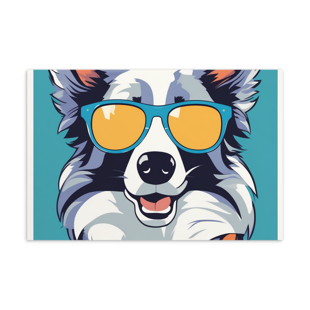 PugMug Custom Blue Merle Border Collie Postcard