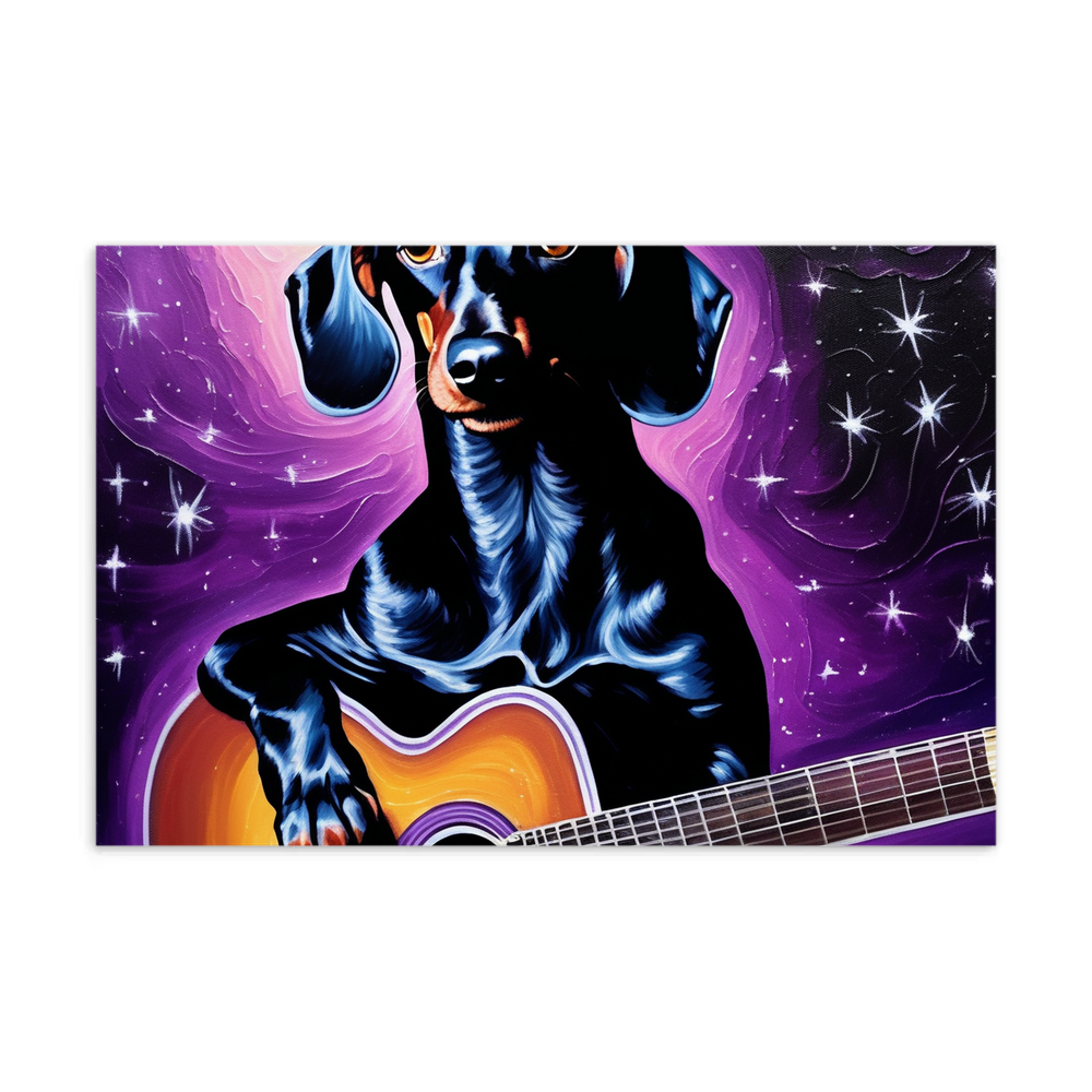 PugMug Custom Black Dachshund Postcard