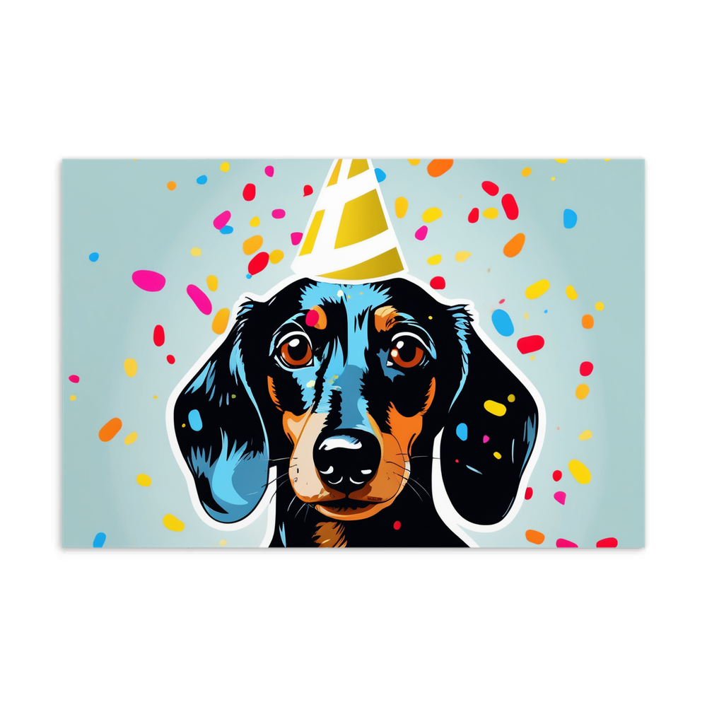 PugMug Custom Black Dachshund Postcard