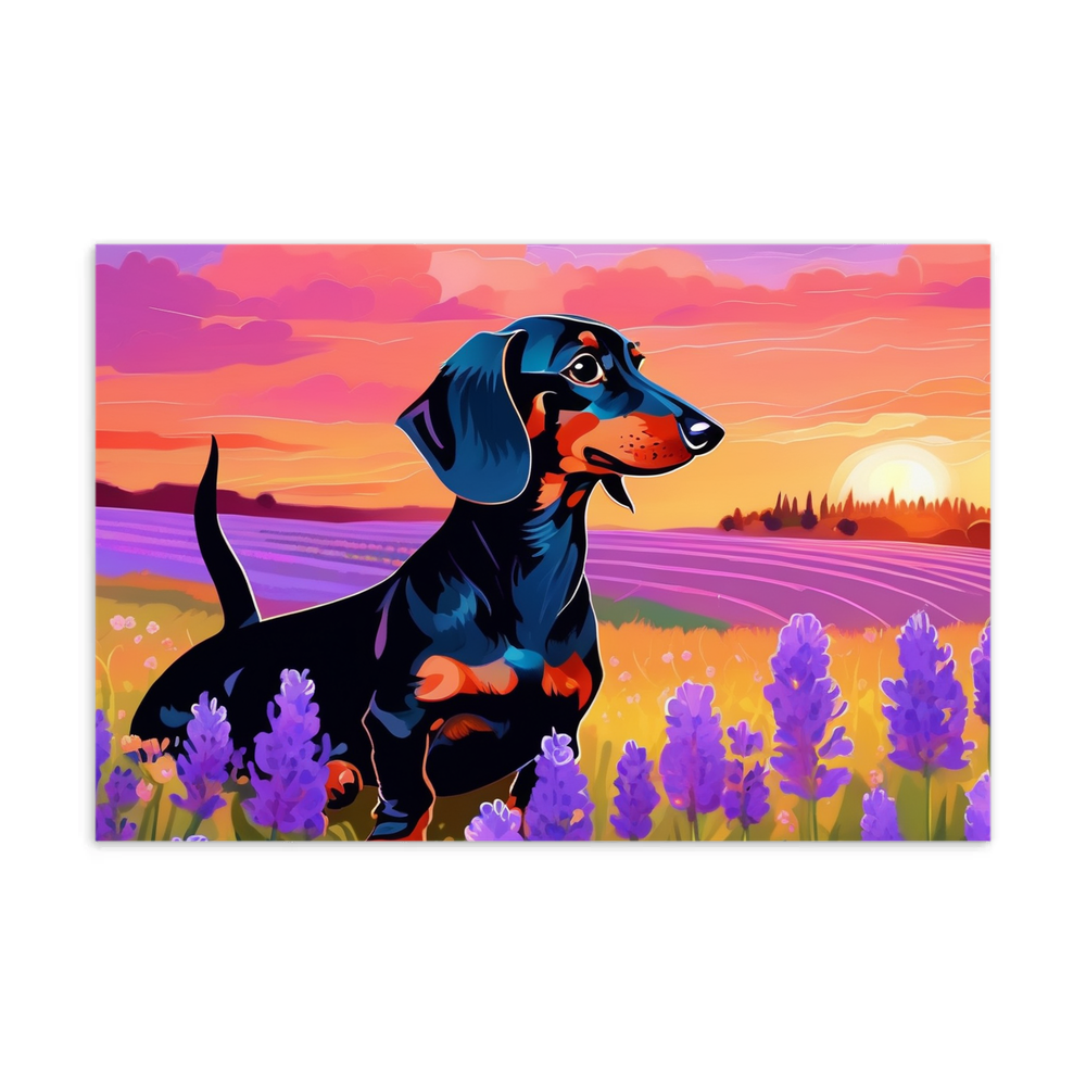 PugMug Custom Black Dachshund Postcard