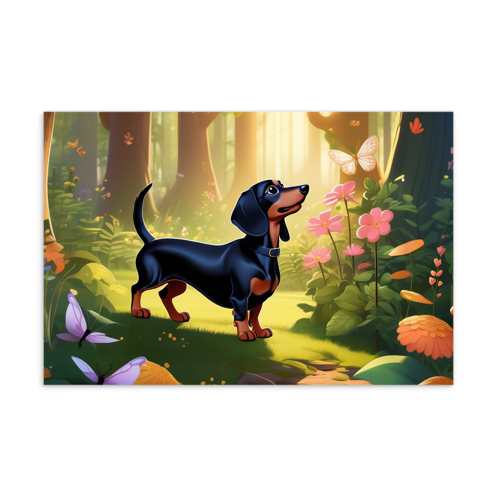 PugMug Custom Black Dachshund Postcard