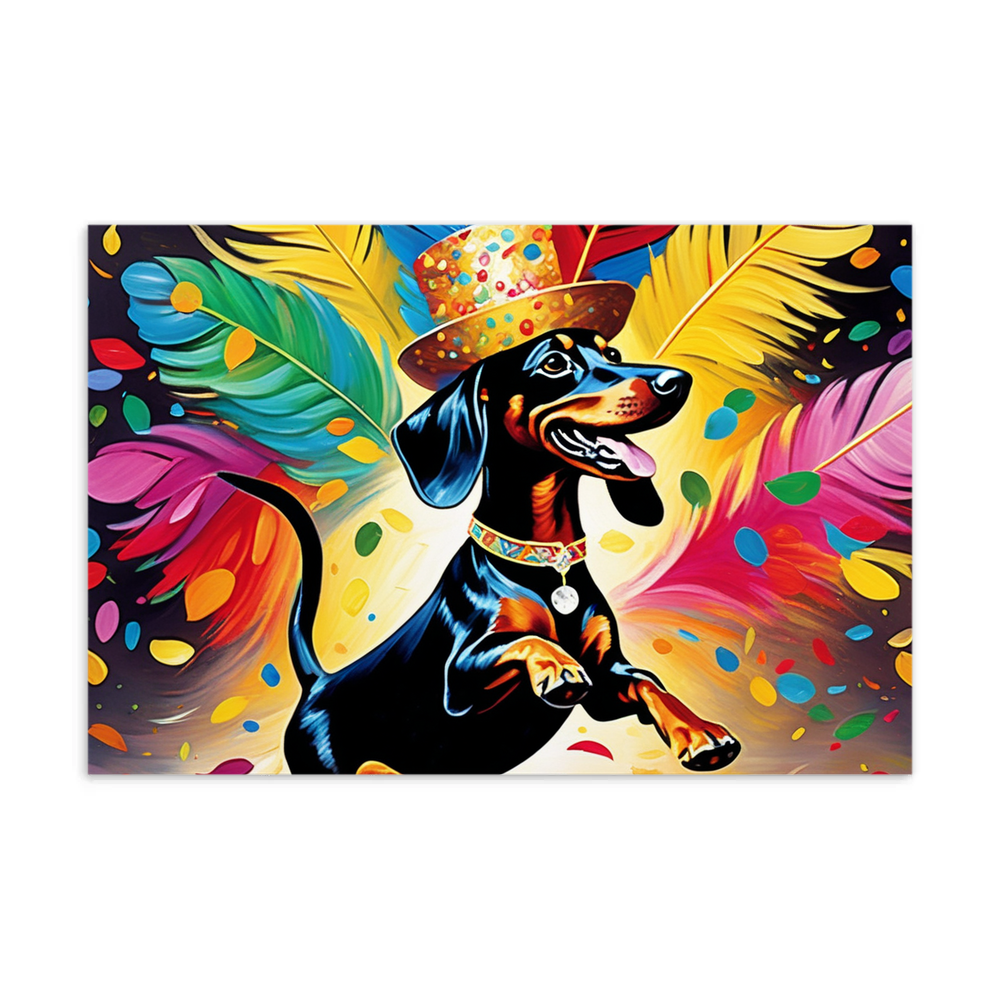 PugMug Custom Black Dachshund Postcard