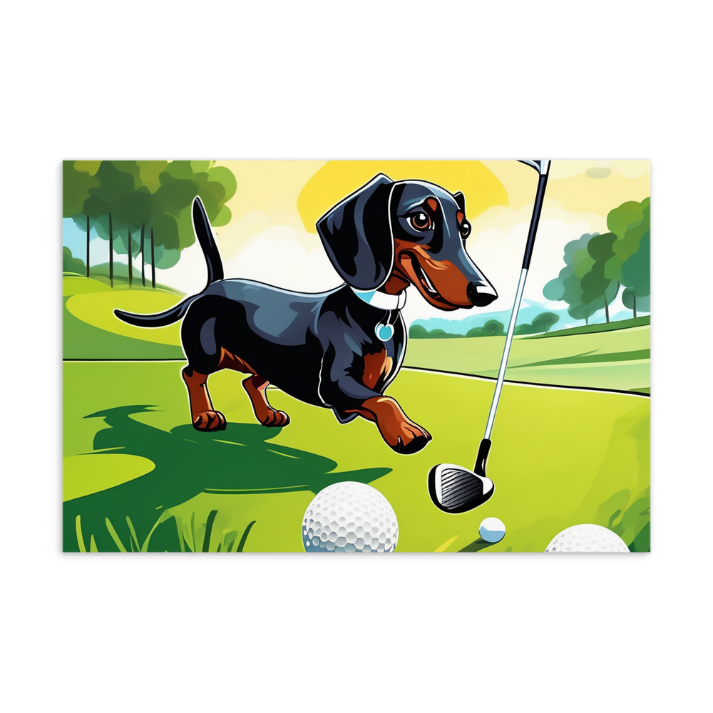 PugMug Custom Black Dachshund Postcard