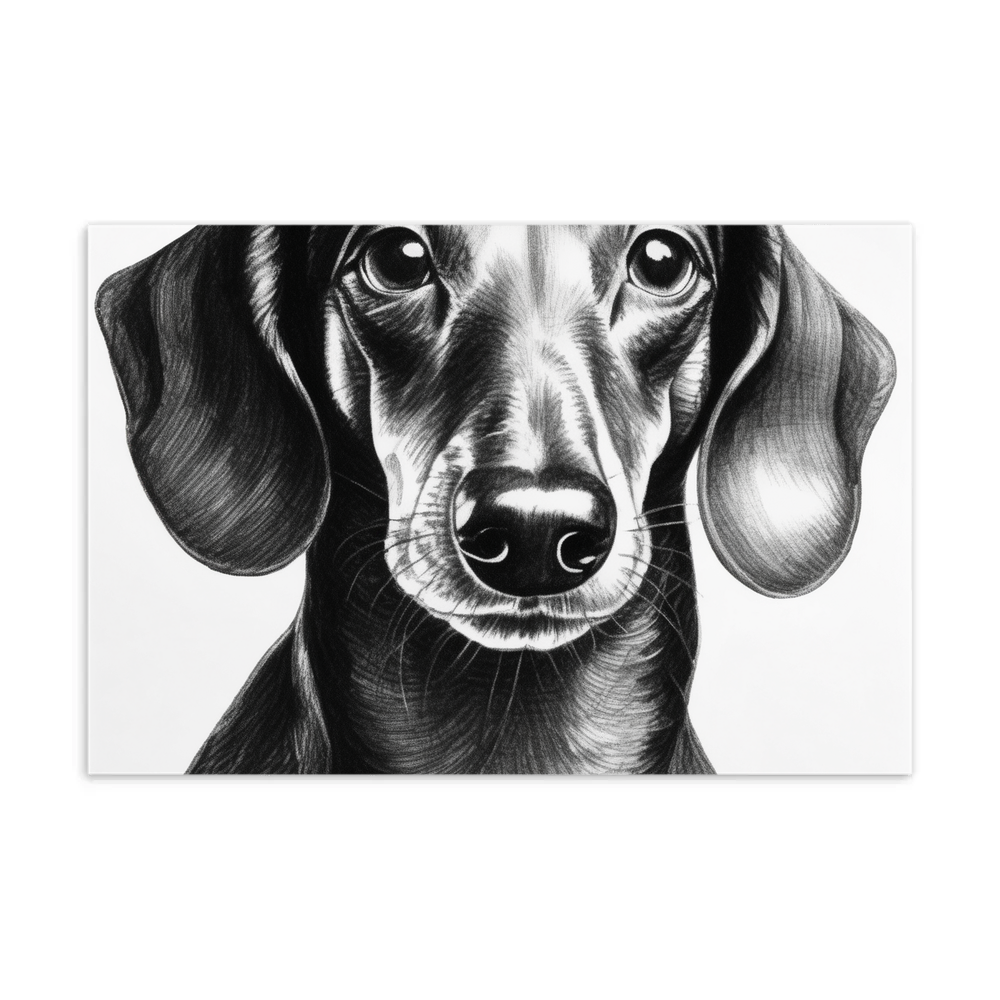 PugMug Custom Black Dachshund Postcard