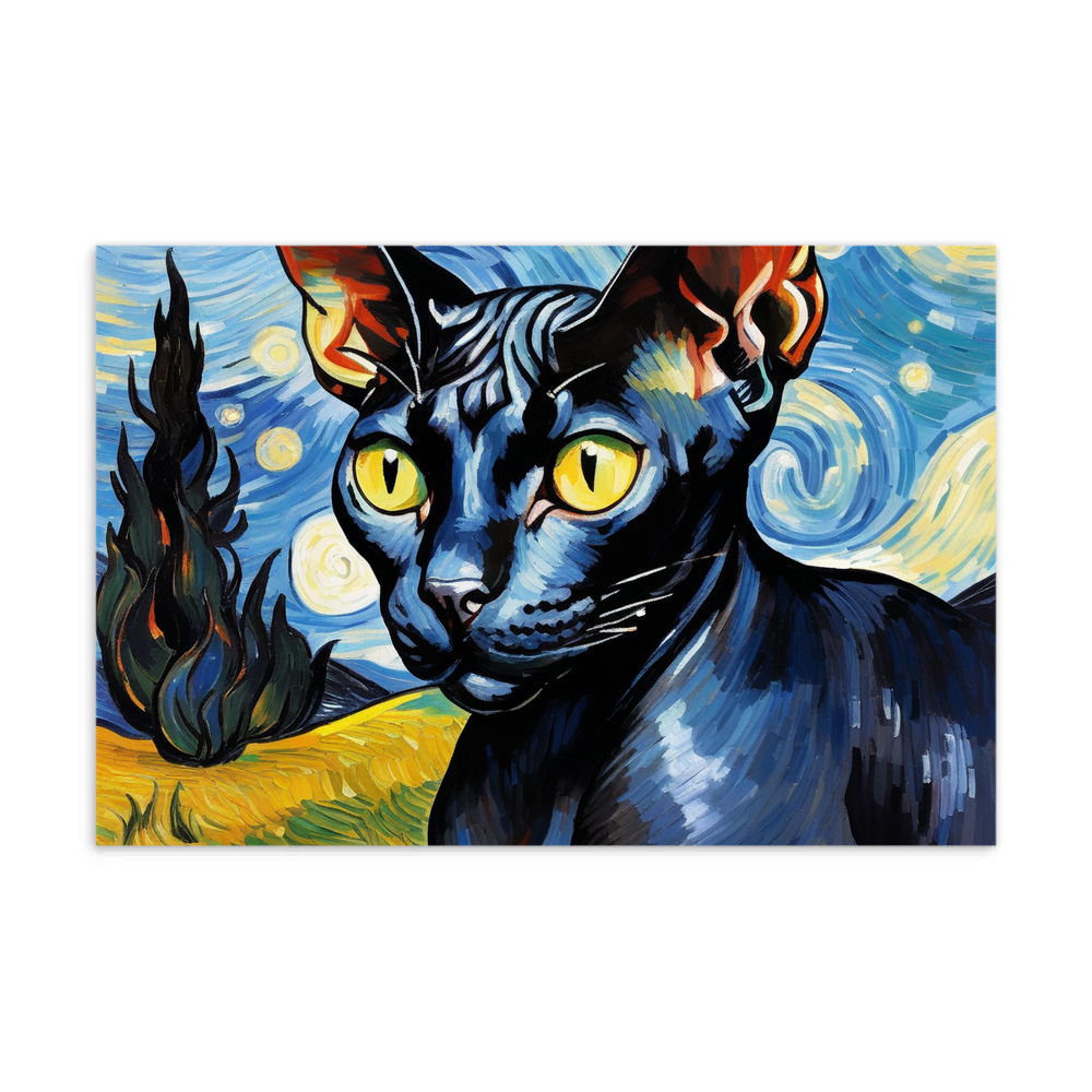 PugMug Custom Black Sphynx Cat Postcard