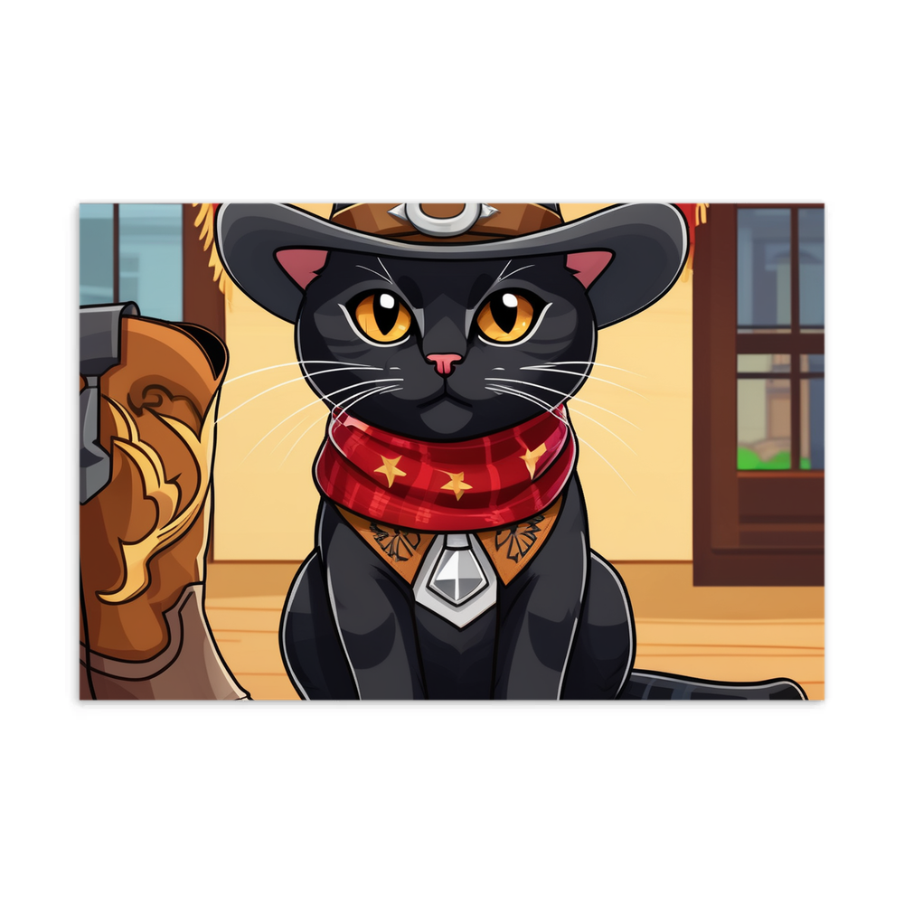 PugMug Custom Black American Shorthair Cat Postcard