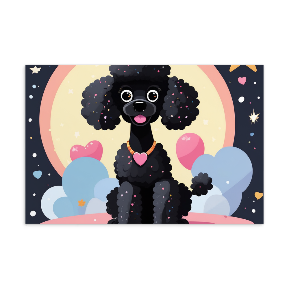 PugMug Custom Black Poodle Postcard