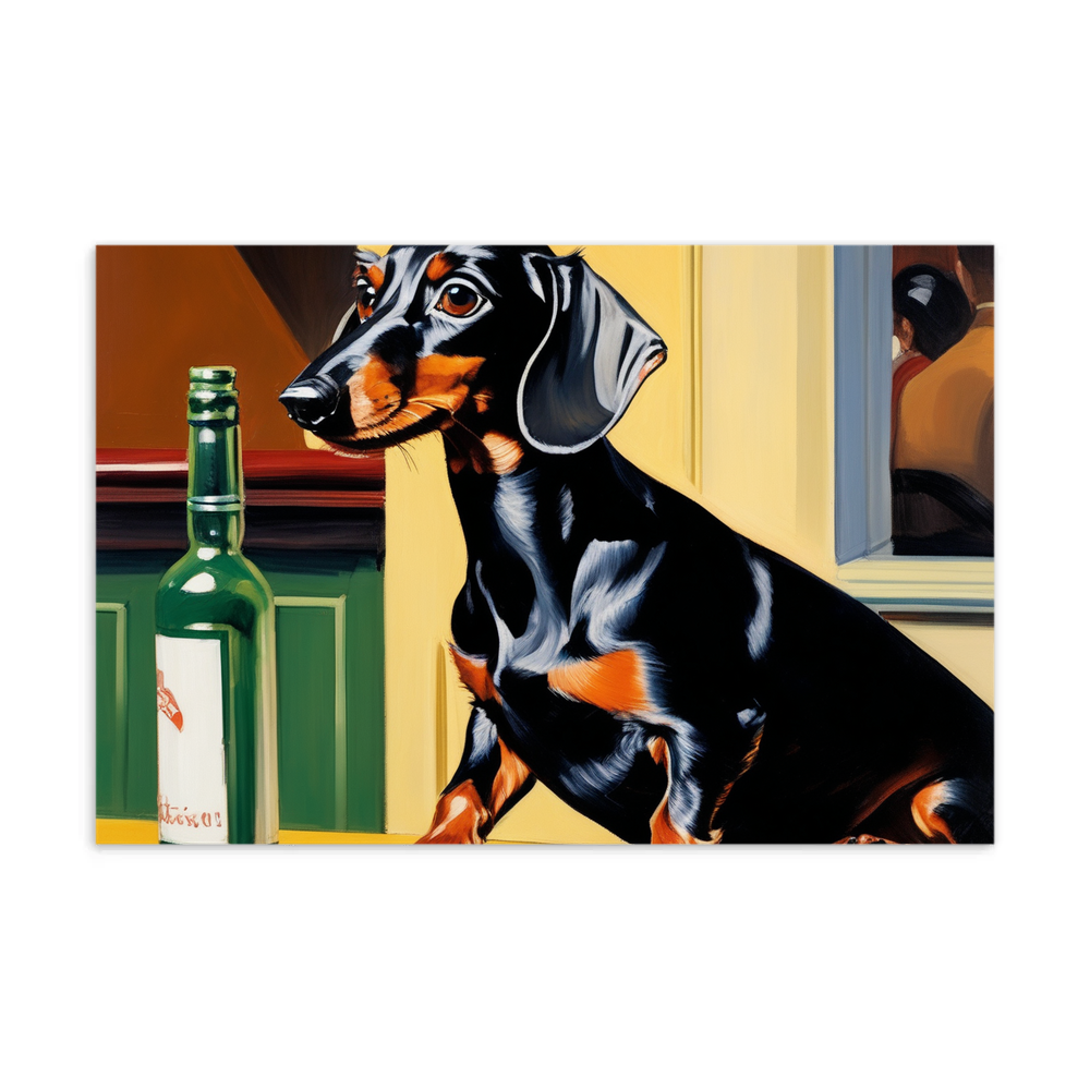 PugMug Custom Black Dachshund Postcard