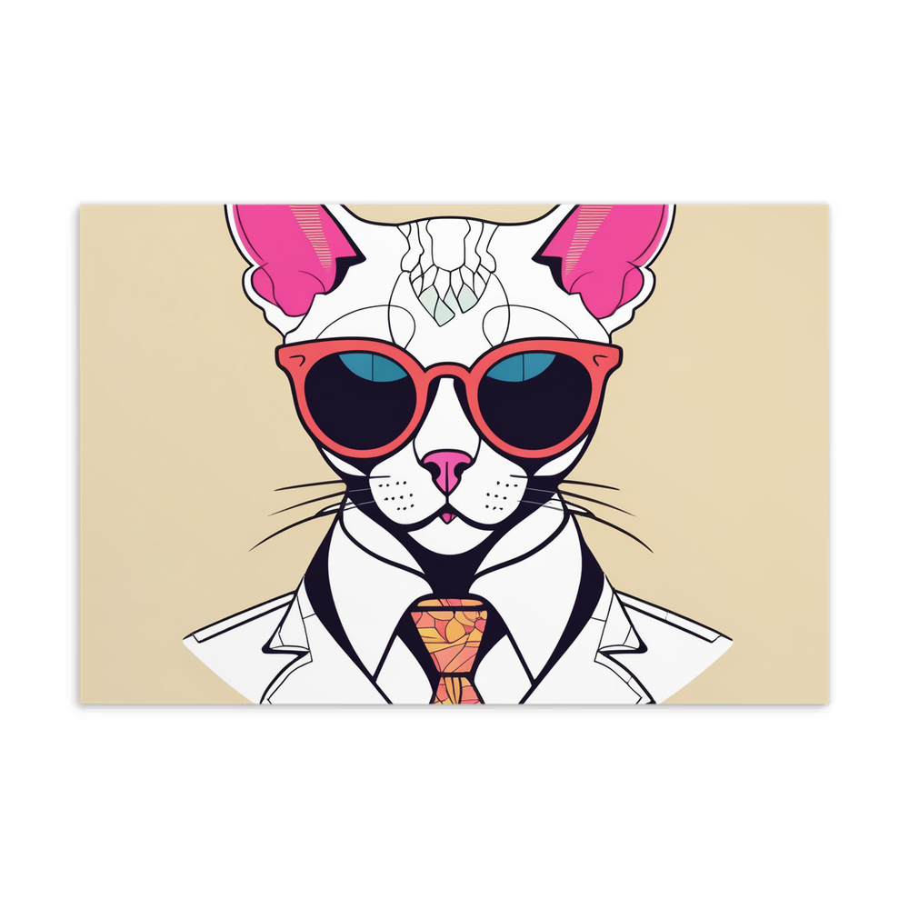 PugMug Custom White Devon Rex Cat Postcard