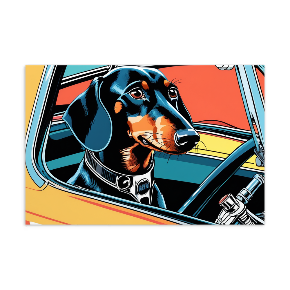 PugMug Custom Black Dachshund Postcard