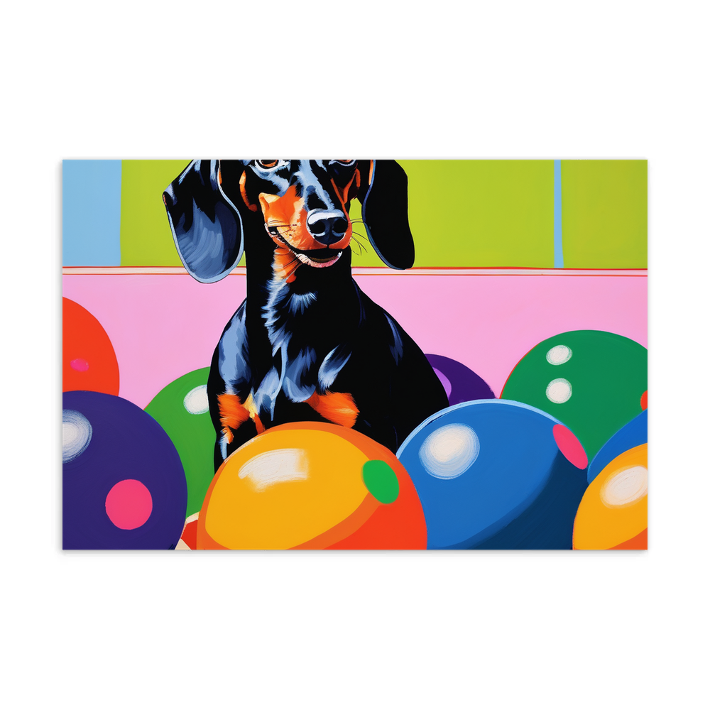 PugMug Custom Black Dachshund Postcard