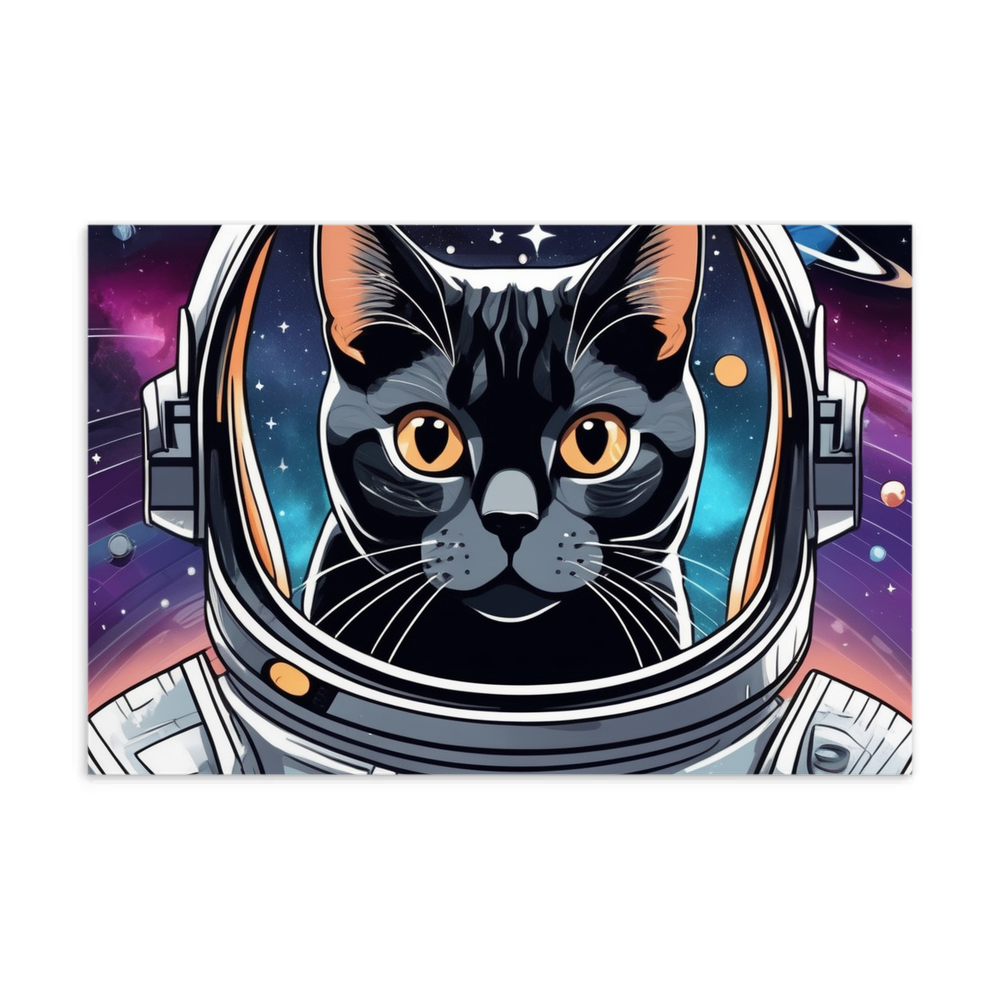 PugMug Custom Black American Shorthair Cat Postcard