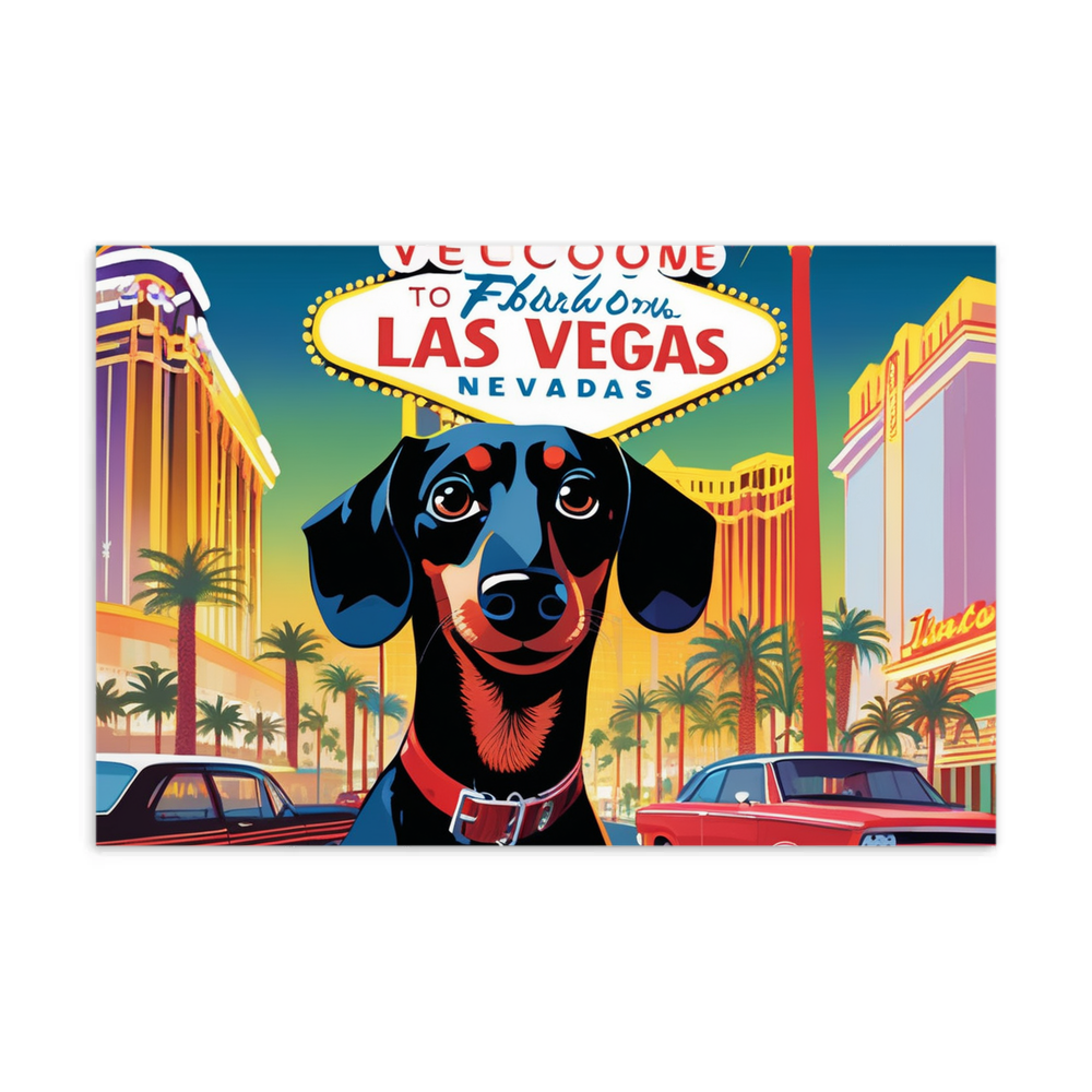 PugMug Custom Black Dachshund Postcard