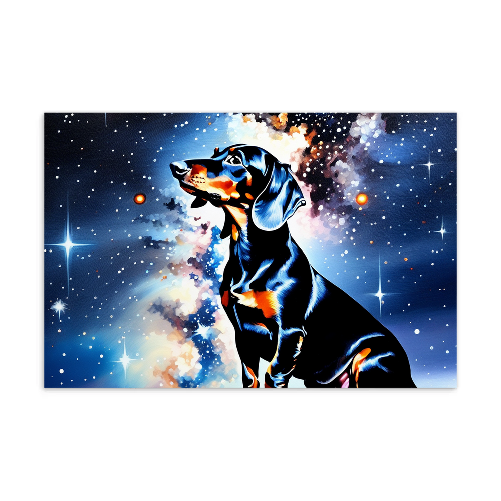 PugMug Custom Black Dachshund Postcard