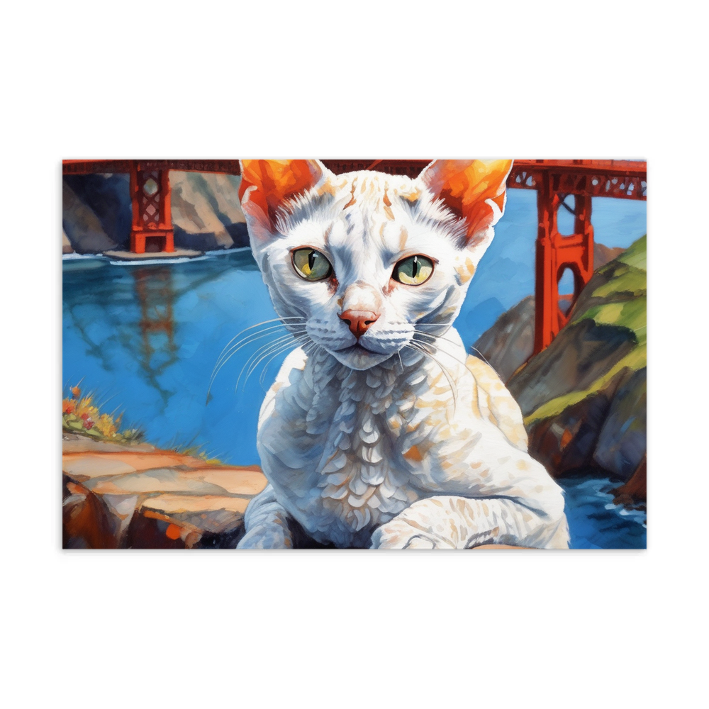 PugMug Custom White Devon Rex Cat Postcard
