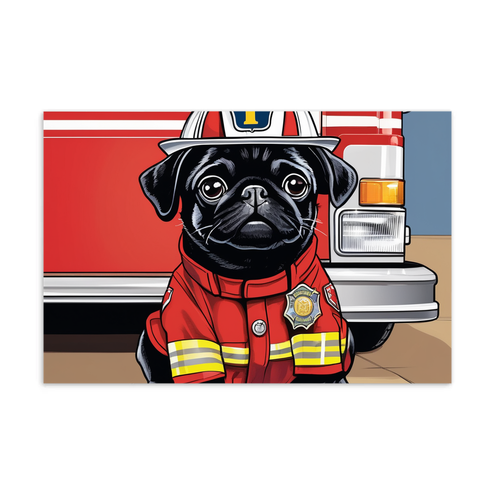 PugMug Custom Black Pug Postcard