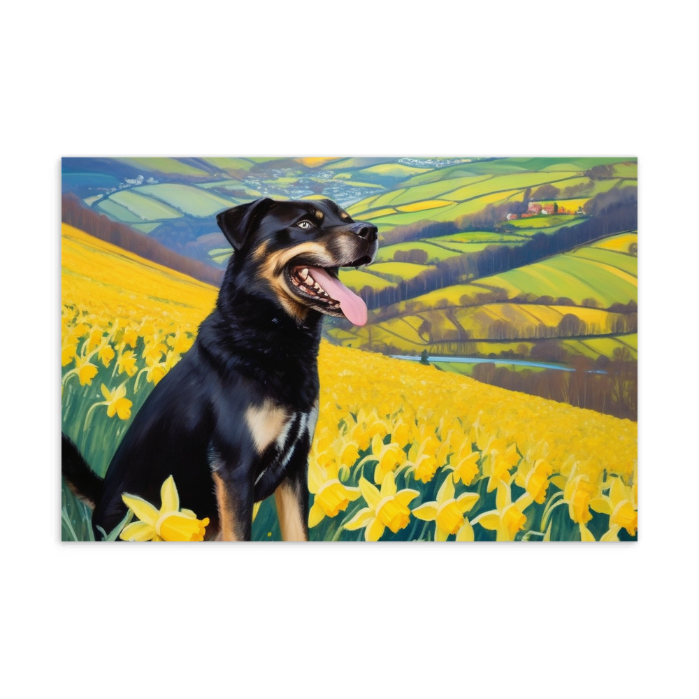 PugMug Custom Blue Postcard