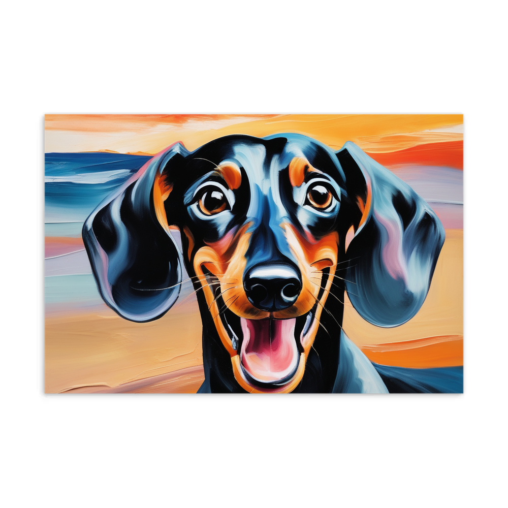 PugMug Custom Black Dachshund Postcard