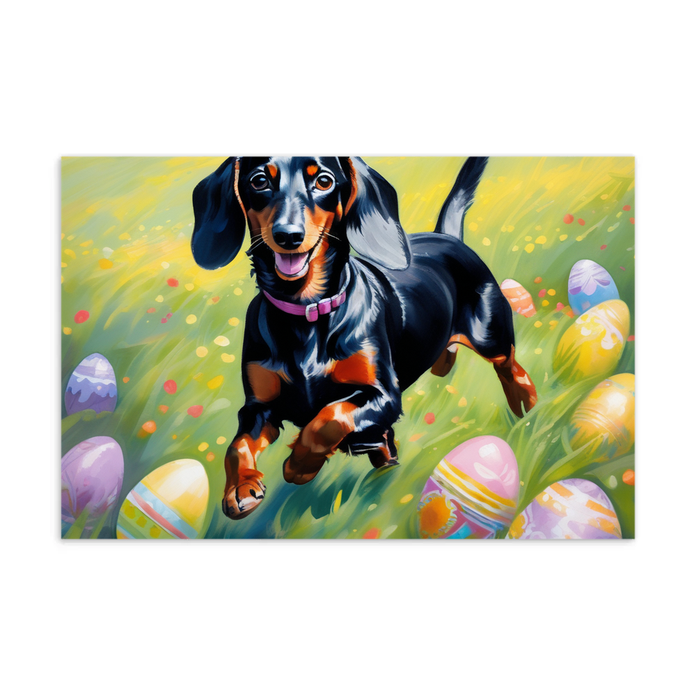 PugMug Custom Black Dachshund Postcard