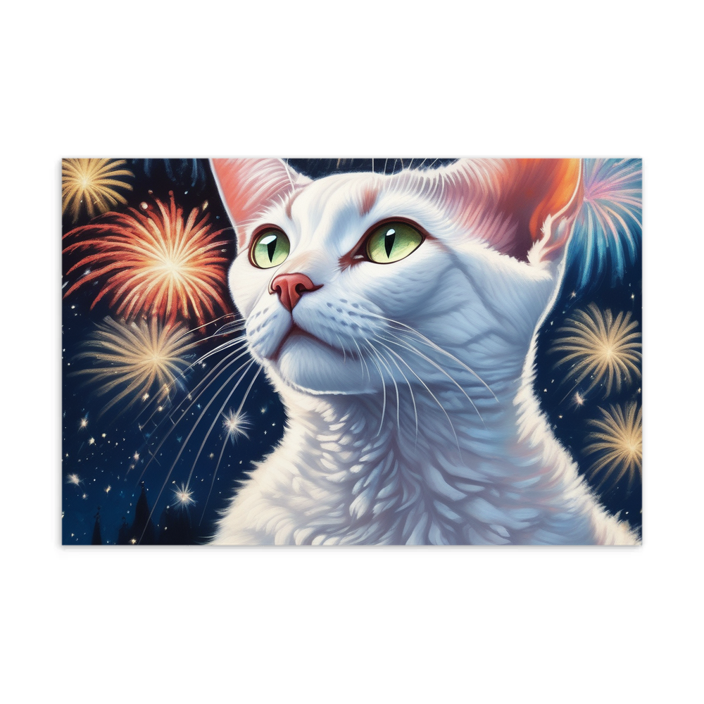 PugMug Custom White Devon Rex Cat Postcard