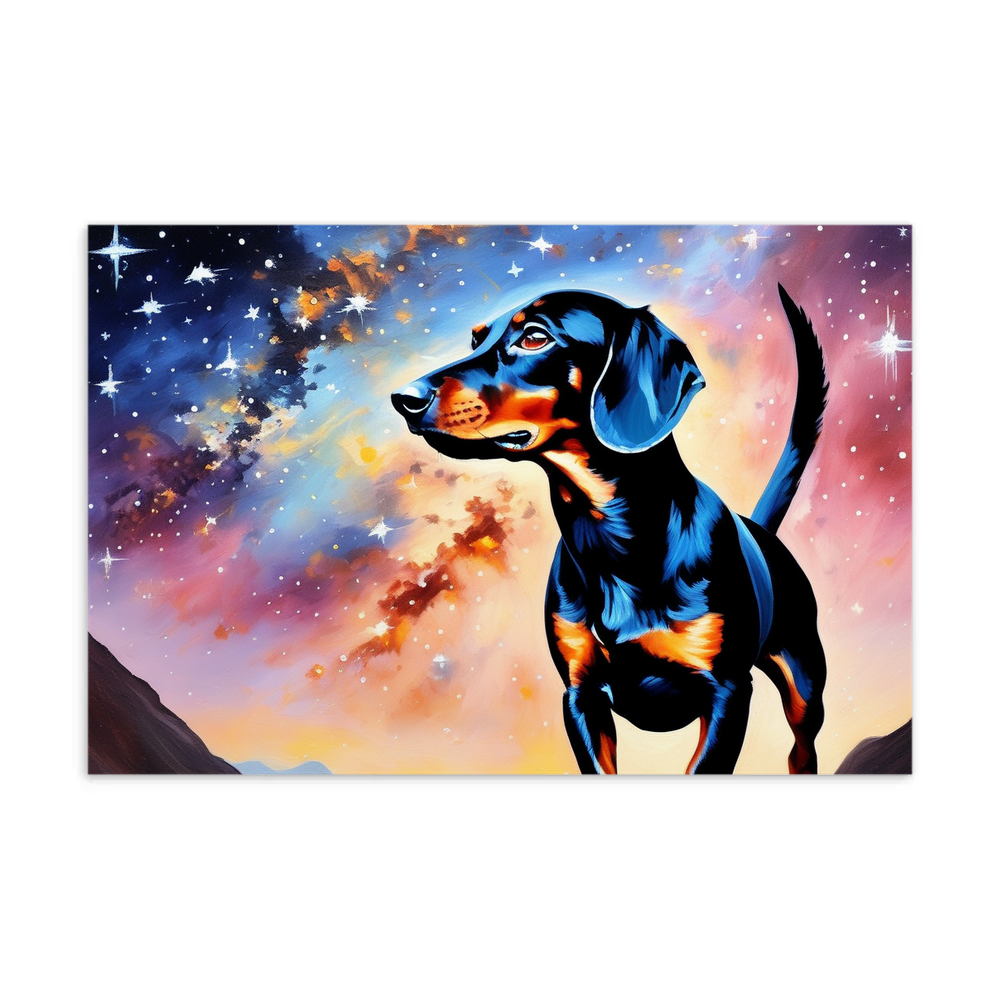 PugMug Custom Black Dachshund Postcard