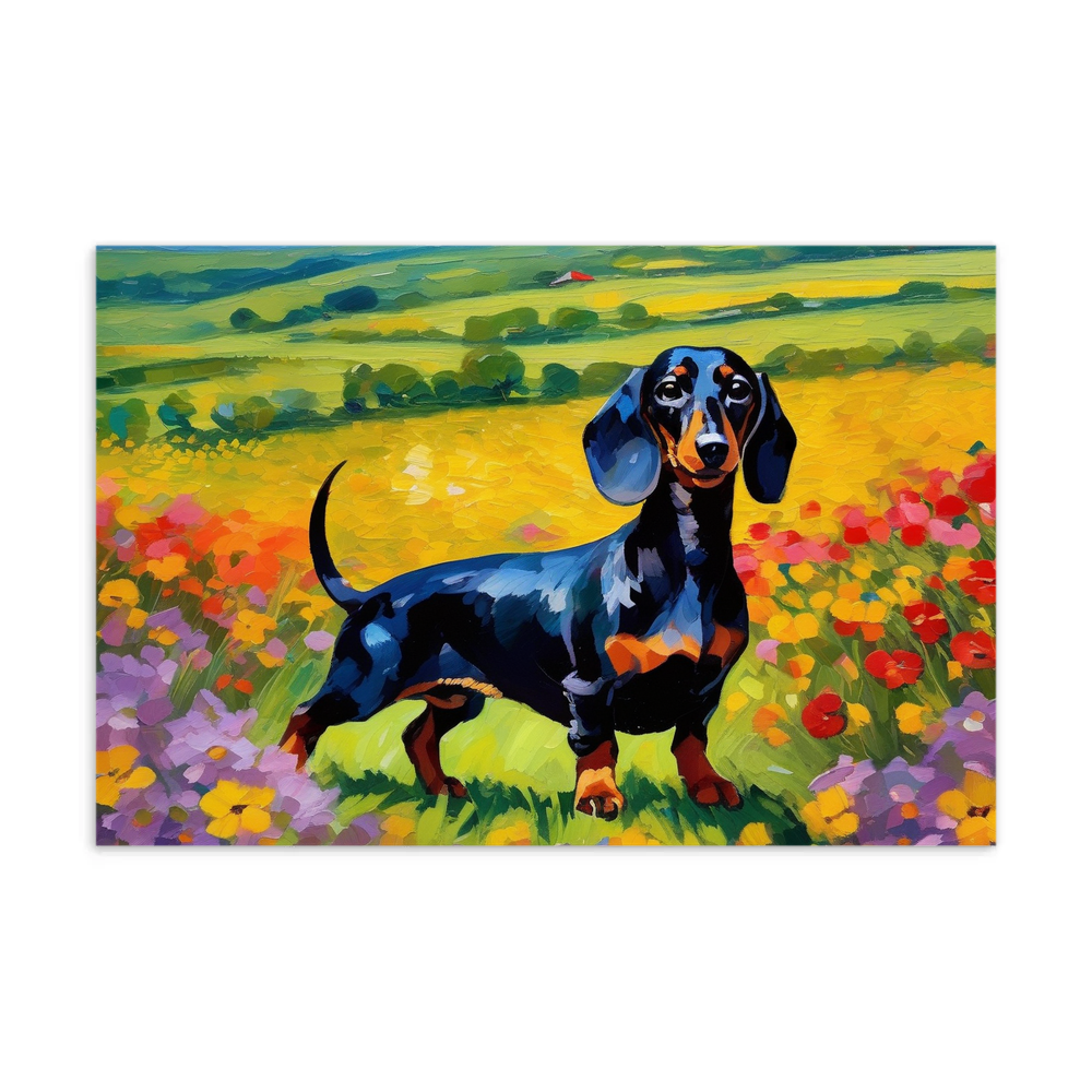 PugMug Custom Black Dachshund Postcard