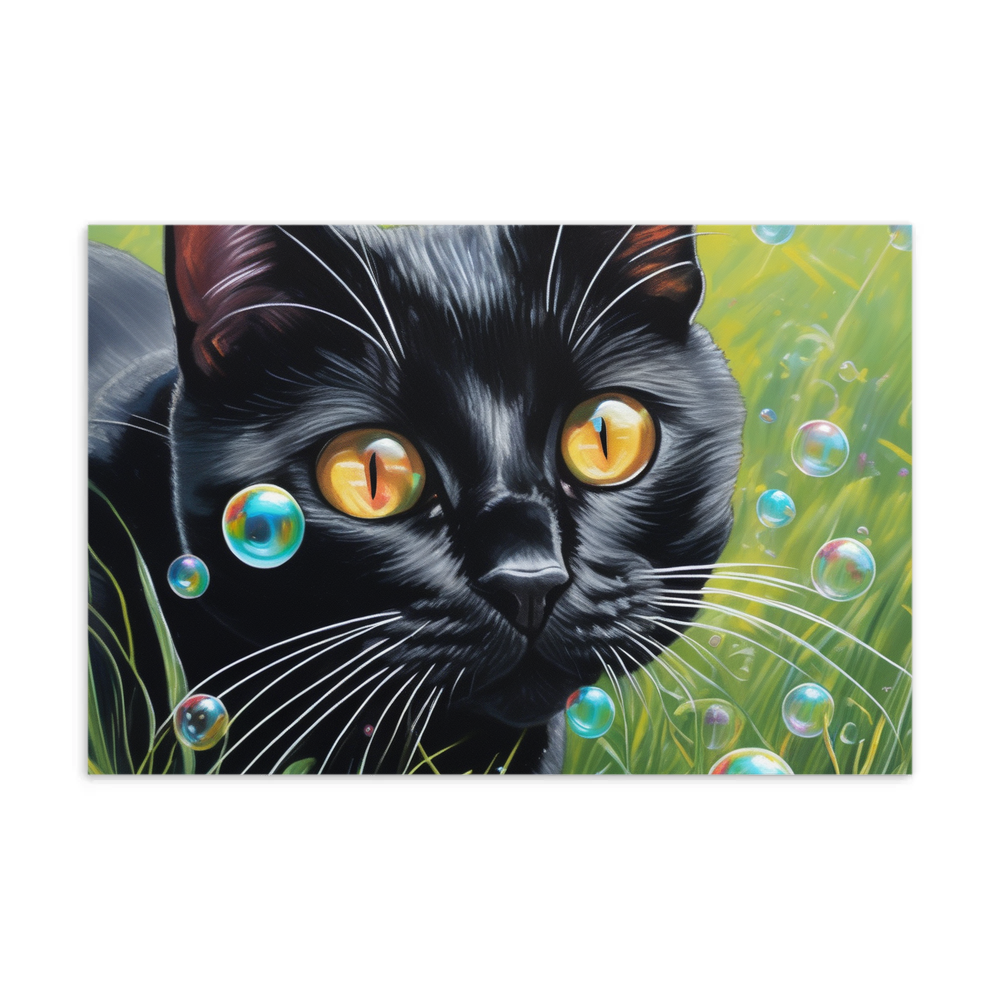 PugMug Custom Black American Shorthair Cat Postcard