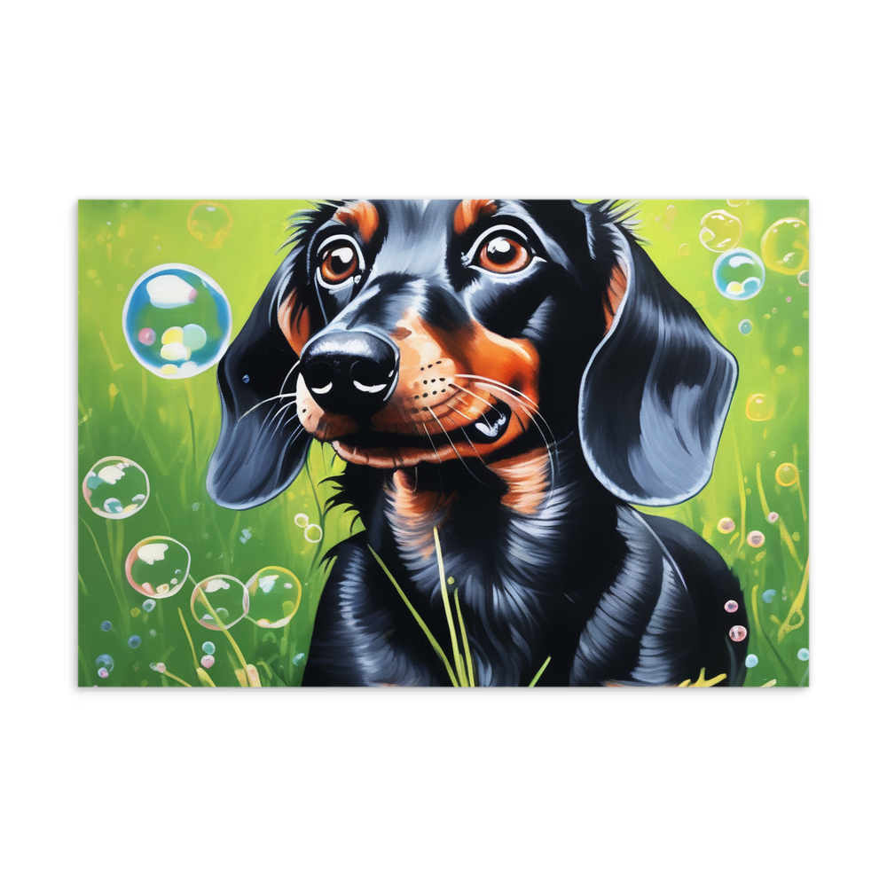 PugMug Custom Black Dachshund Postcard