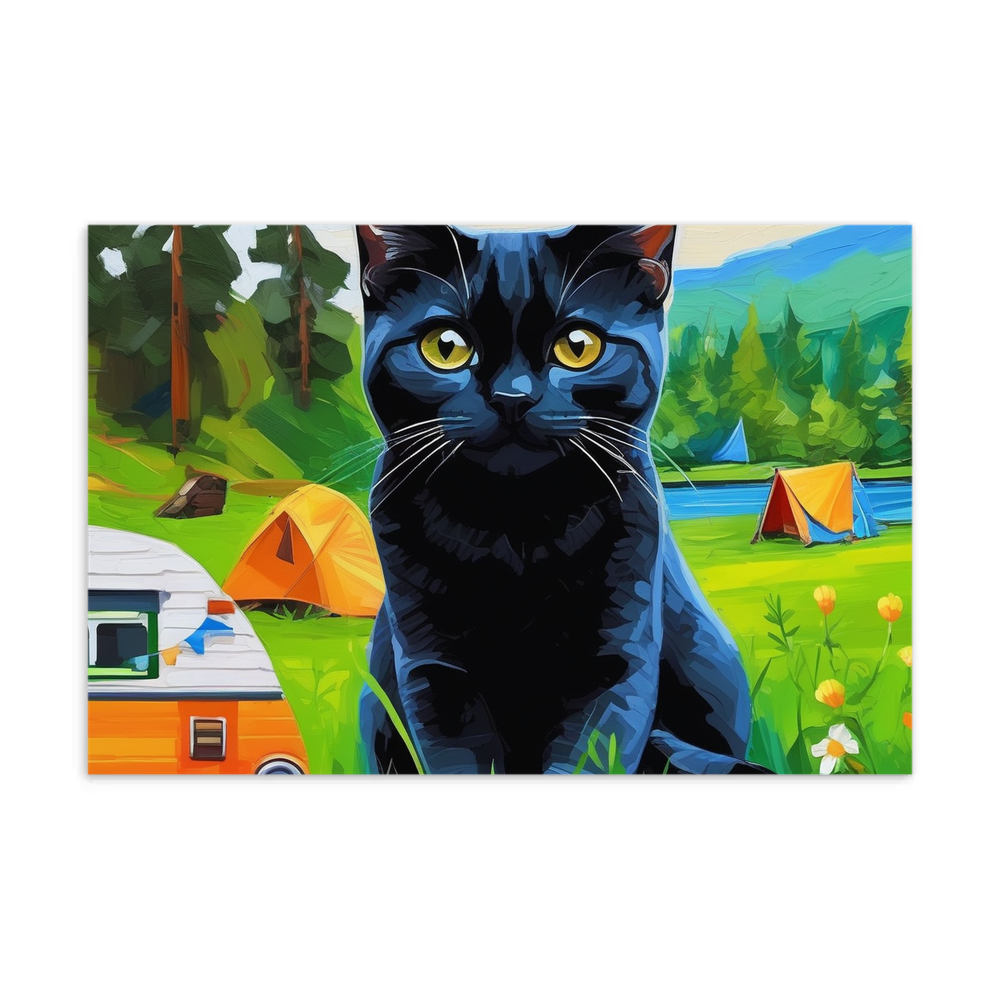 PugMug Custom Black British Shorthair Cat Postcard