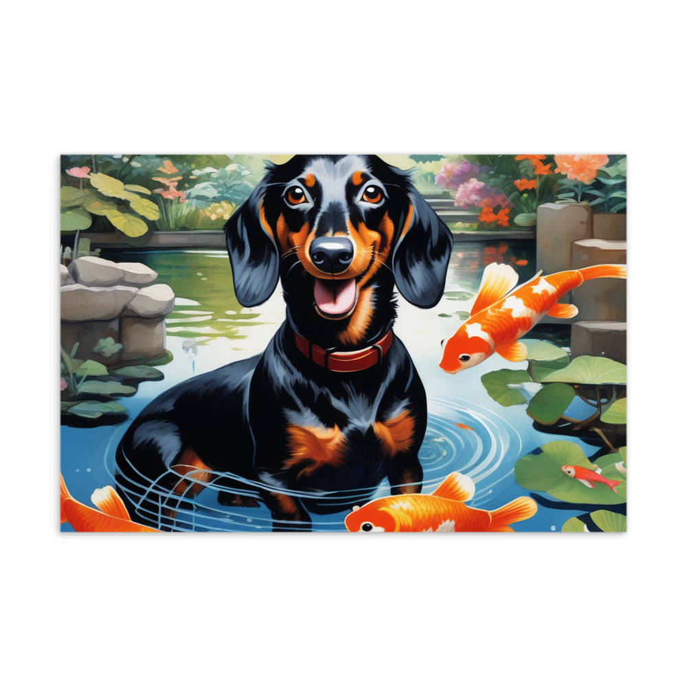 PugMug Custom Black Dachshund Postcard