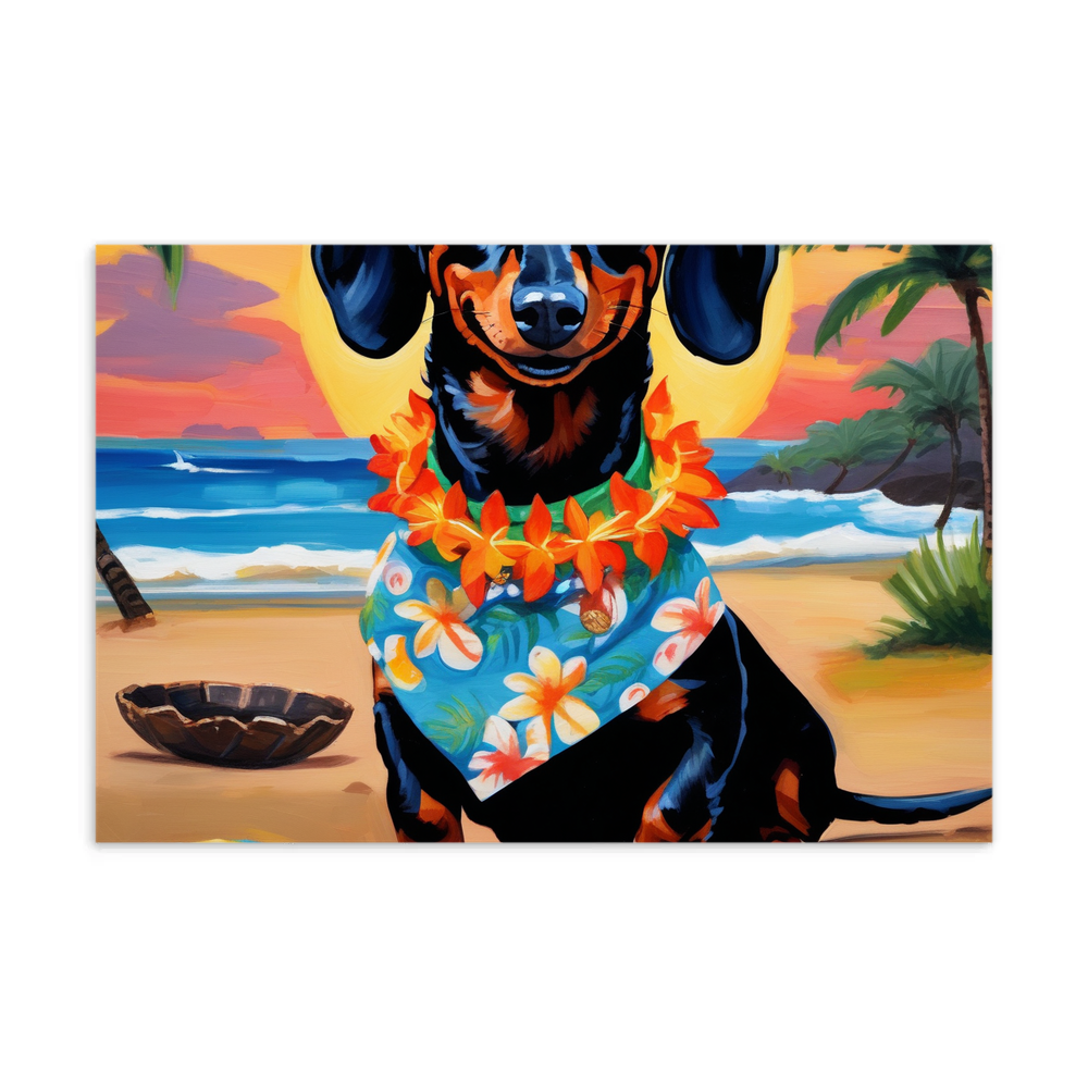 PugMug Custom Black Dachshund Postcard