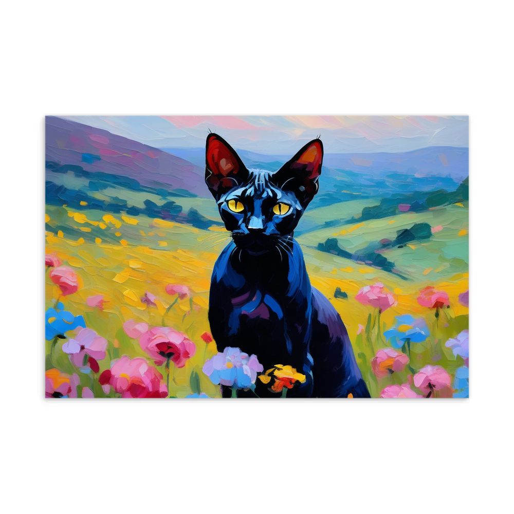 PugMug Custom Black Sphynx Cat Postcard