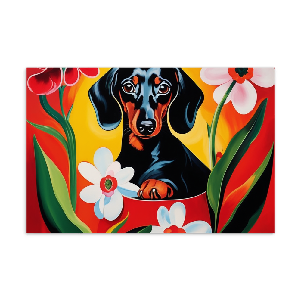 PugMug Custom Black Dachshund Postcard