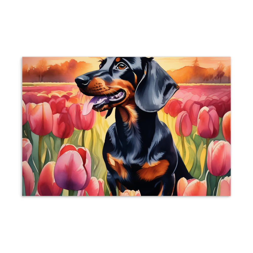 PugMug Custom Black Dachshund Postcard